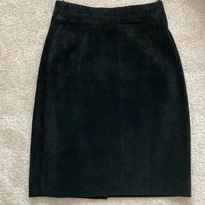 Vintage Black Leather Suede Skirt
